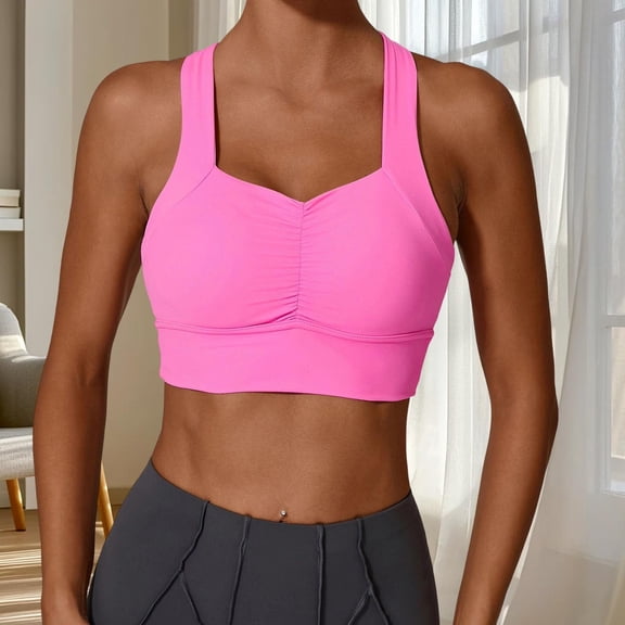 Ovbmpzd Women's Sports Bras High Impact Supportive Training Crop Top Everyday Pink Lift Quick Dry Bra for Women