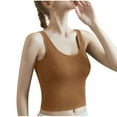 thumbnail image 1 of Ovbmpzd Women's Tank Tops with Built in Bra Cotton Cropped Spaghetti Straps Bronze Camisole Summer Sleeveless Spring Shirt Women Tops L, 1 of 4