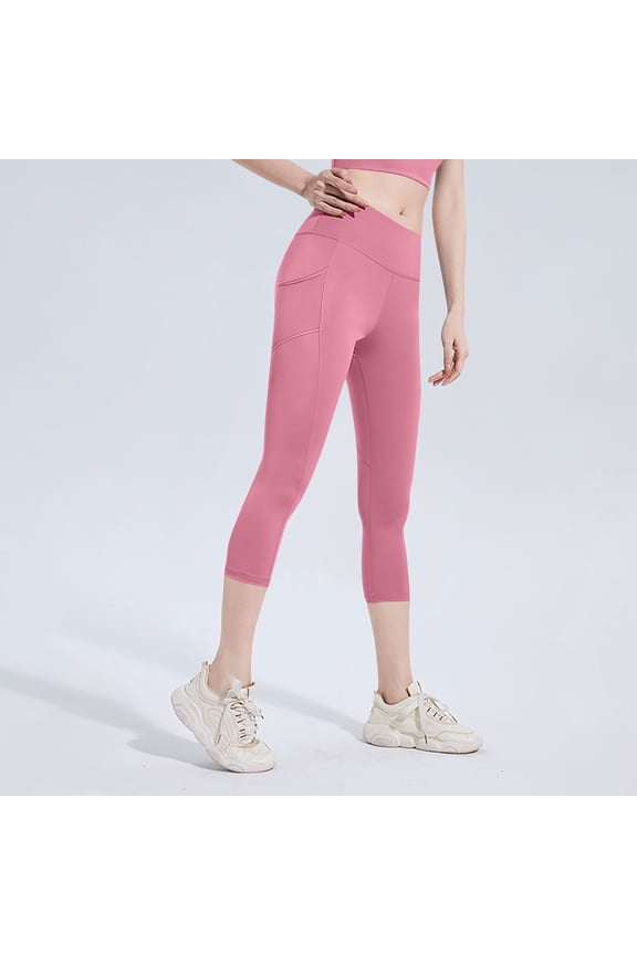 Women's Tummy Control Tights Opaque Footless Pink Pantyhose Butt Lifting Capri Workout Leggings Tights for Women