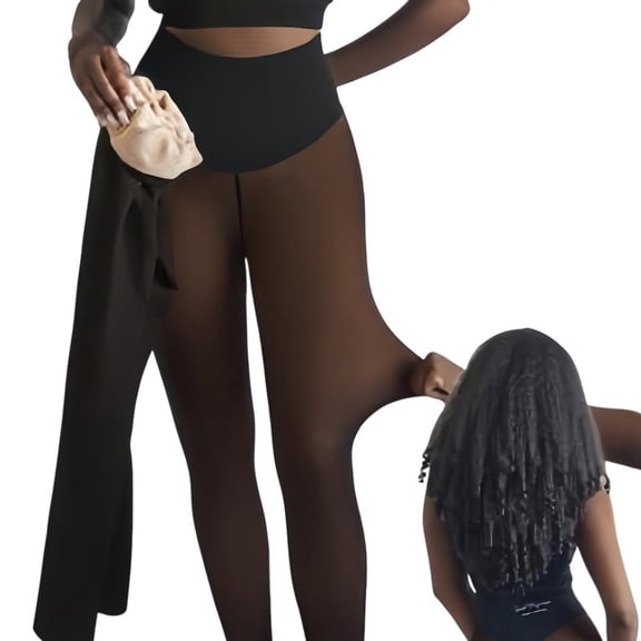 Ovbmpzd Womens Fake Sheer Tights Brown Fleece Lined Pantyhose Winter Warm Thermal Thick Leggings Tights for Women