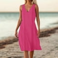 thumbnail image 1 of Ovbmpzd Womens House Dress Plus Size Sleeveless Midi Pink Dress V Neck Dresses Women's Formal Dresses 5XL, 1 of 6