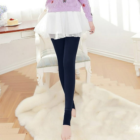 Ovbmpzd Womens Plus Size Tights Fleece Lined Blue Footless Pantyhose Warm Thermal Winter Leggings Tights for Women