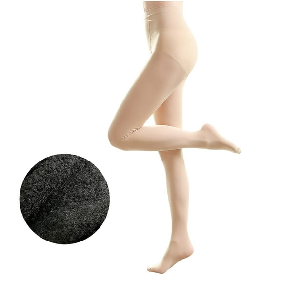 Ovbmpzd Womens Plus Size Tights Tummy Control Yellow Fleece Lined Pantyhose Thermal Warm Thick Winter Leggings Tights for Women