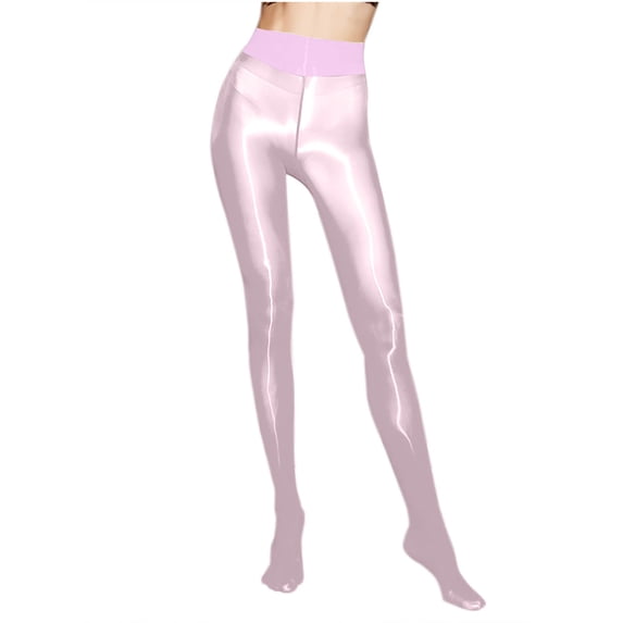 Ovbmpzd Womens Shimmer Tights Tummy Control Pink Shiny Pantyhose Dance Funky Opaque Leggings Tights for Women