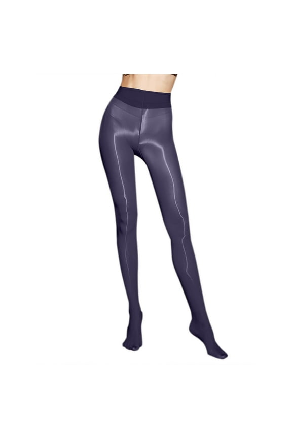 Womens Shiny Tights Shimmer Tummy Control Black Pantyhose Funky Dance Opaque Leggings Tights for Women