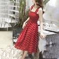 thumbnail image 1 of Ovbmpzd Womens Summer Dress Midi Sleeveless Polka Dot Red Dress Knee Length Dresses Elegant Dresses for Women Formal 0, 1 of 7