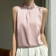 thumbnail image 1 of Ovbmpzd Womens Tank Top Dressy Casual Cooling Plus Size Pink High Neck Shirts Sleeveless Spring Summer Camisole Women Going Out Tops 3XL, 1 of 3