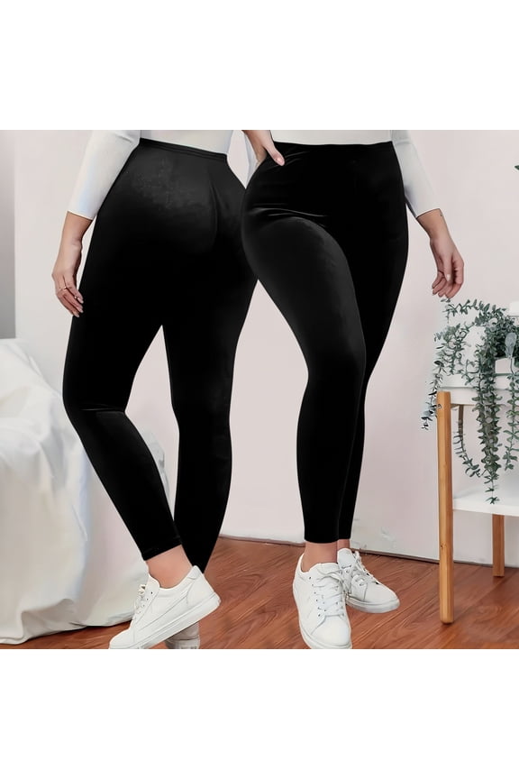 Womens Velour Pants Velvet Winter Joggers Black Leggings High Waisted Slim Fit Pants for Women L