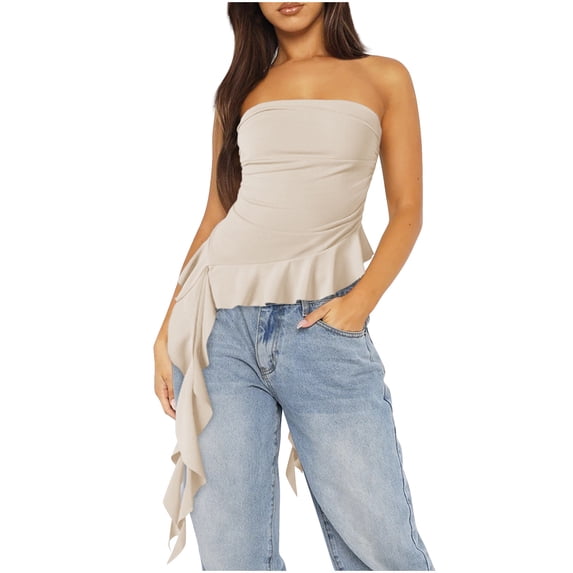Ovbmpzd Y2k Womens Camisole Tank Tops Beige Basic Sleeveless Square Neckline Skinny Stretchable Summer Tank Tops for Women,L