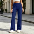 thumbnail image 1 of Ovbmpzd Yoga Pants for Women Blue Ladies Petite Wide-Leg Leggings High Waist Long Casual Leggings,XL, 1 of 6