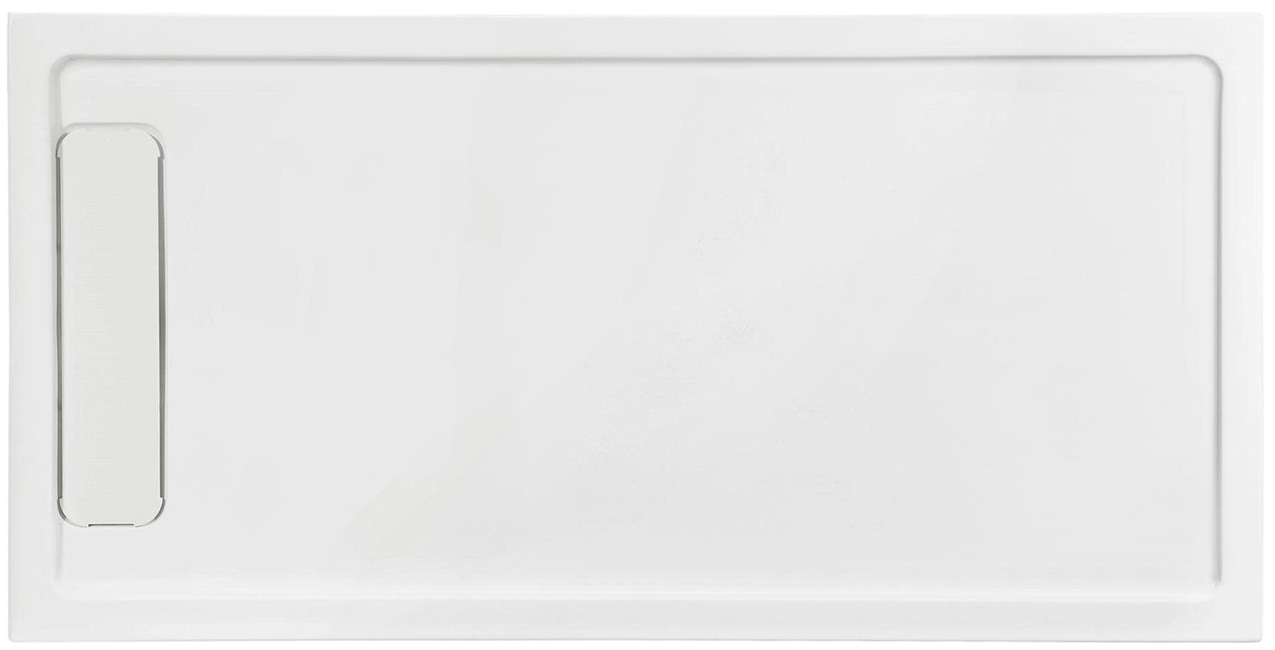 White Acrylic 72x36 Rectangular Shower Base with Hidden Drain