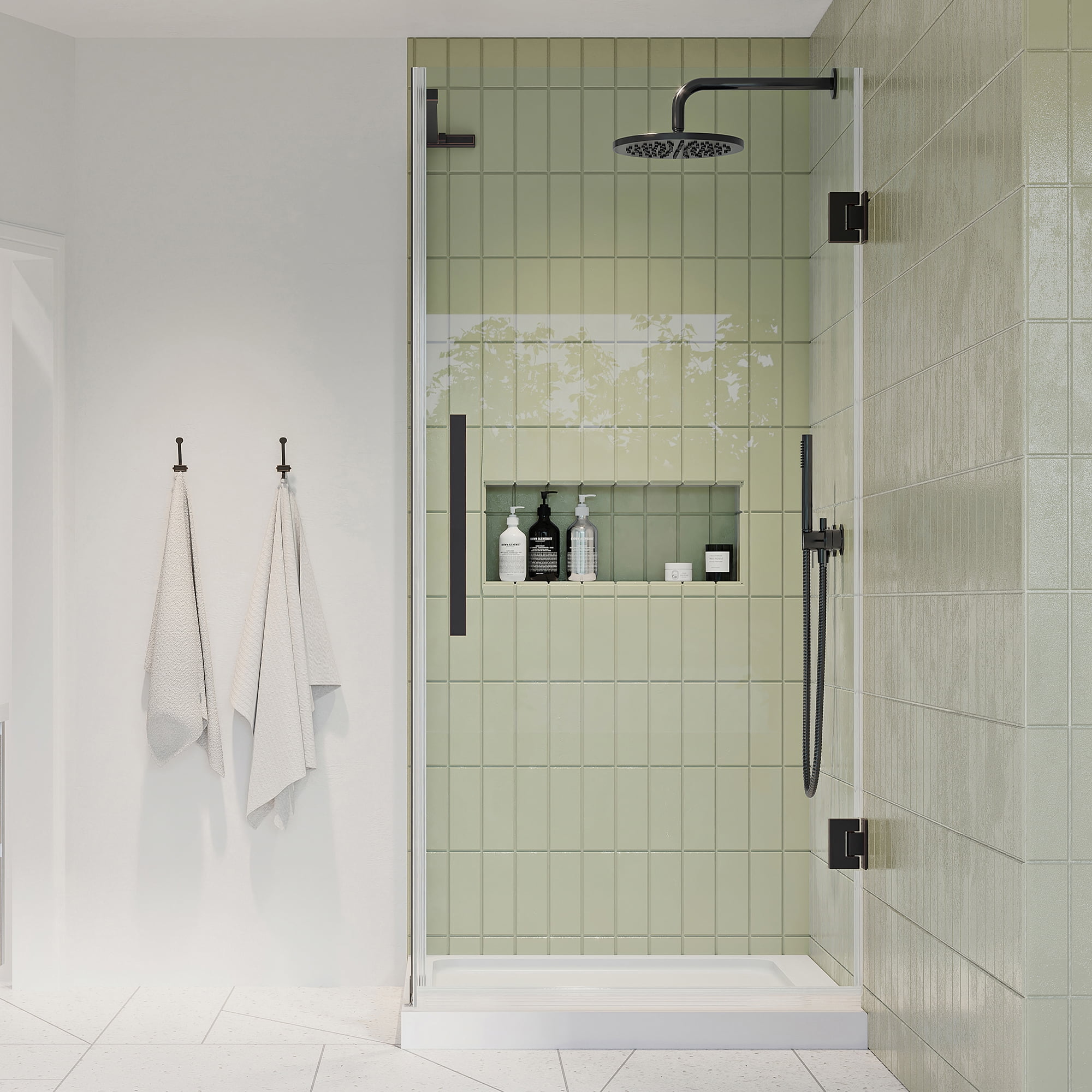 Endless Tampa-Pro 32" Frameless Shower Kit with Oil Rubbed Bronze Finish