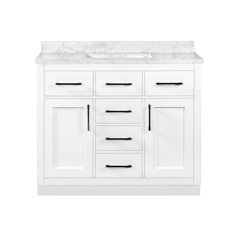 Ove Decors Athea 42 W x 22 D Freestanding Bathroom Vanity with Double  Sink, Pure White