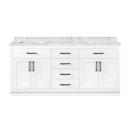 Ove Decors Athea 72 W x 22" D Freestanding Bathroom Vanity with Double Sink, Pure White