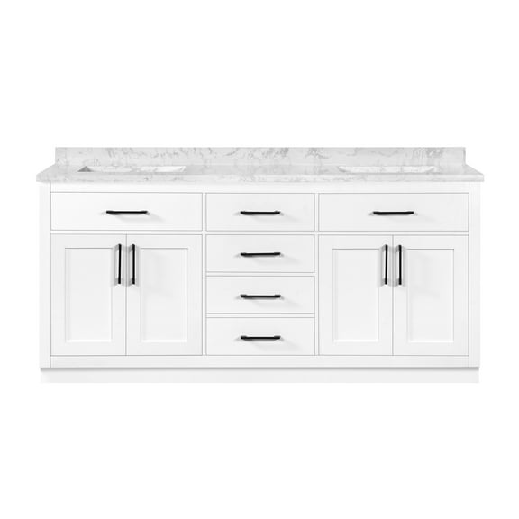 Ove Decors Athea 72 W x 22" D Freestanding Bathroom Vanity with Double Sink, Pure White