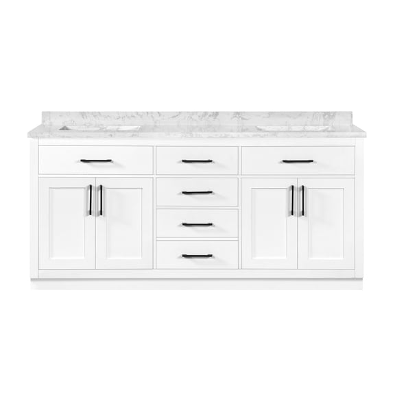 Ove Decors Athea 72 W x 22" D Freestanding Bathroom Vanity with Double Sink, Pure White