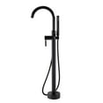 thumbnail image 1 of Ove Decors Athena Single-Handle Floor-Mounted Roman Tub Faucet with Hand Shower in Matte Black, 1 of 9