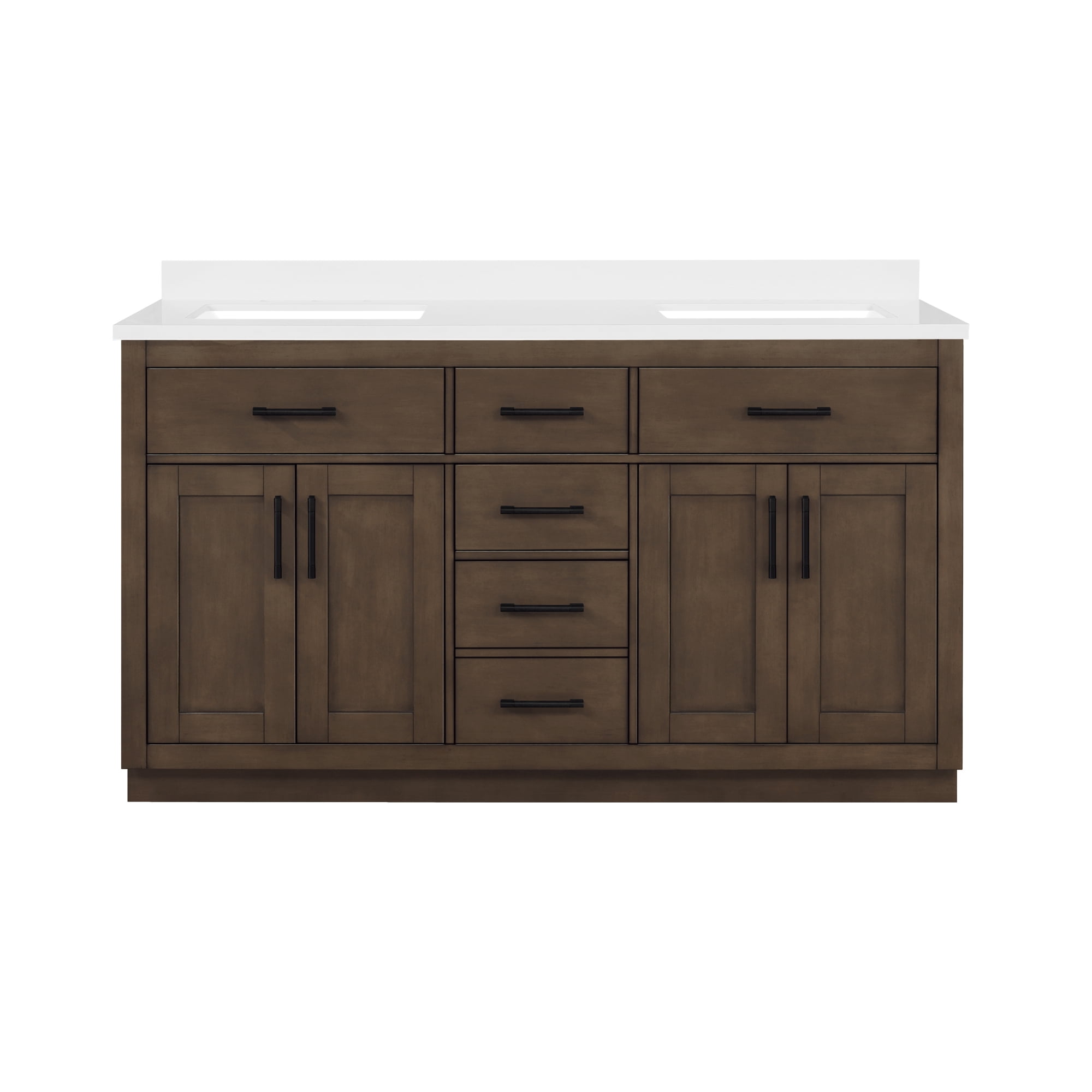 Ove Decors Bailey 60 W x 22" D Freestanding Bathroom Vanity with Double Sink, Almond Latte