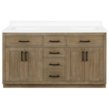 Ove Decors Bailey 60 W x 22" D Freestanding Bathroom Vanity with Double Sink, Driftwood Oak