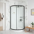 thumbnail image 1 of Ove Decors Breeze 32 in x 32 in x 77 in H Curved Corner Shower Kit with Clear Glass, Walls, Base and Matte Black Hardware, 1 of 17