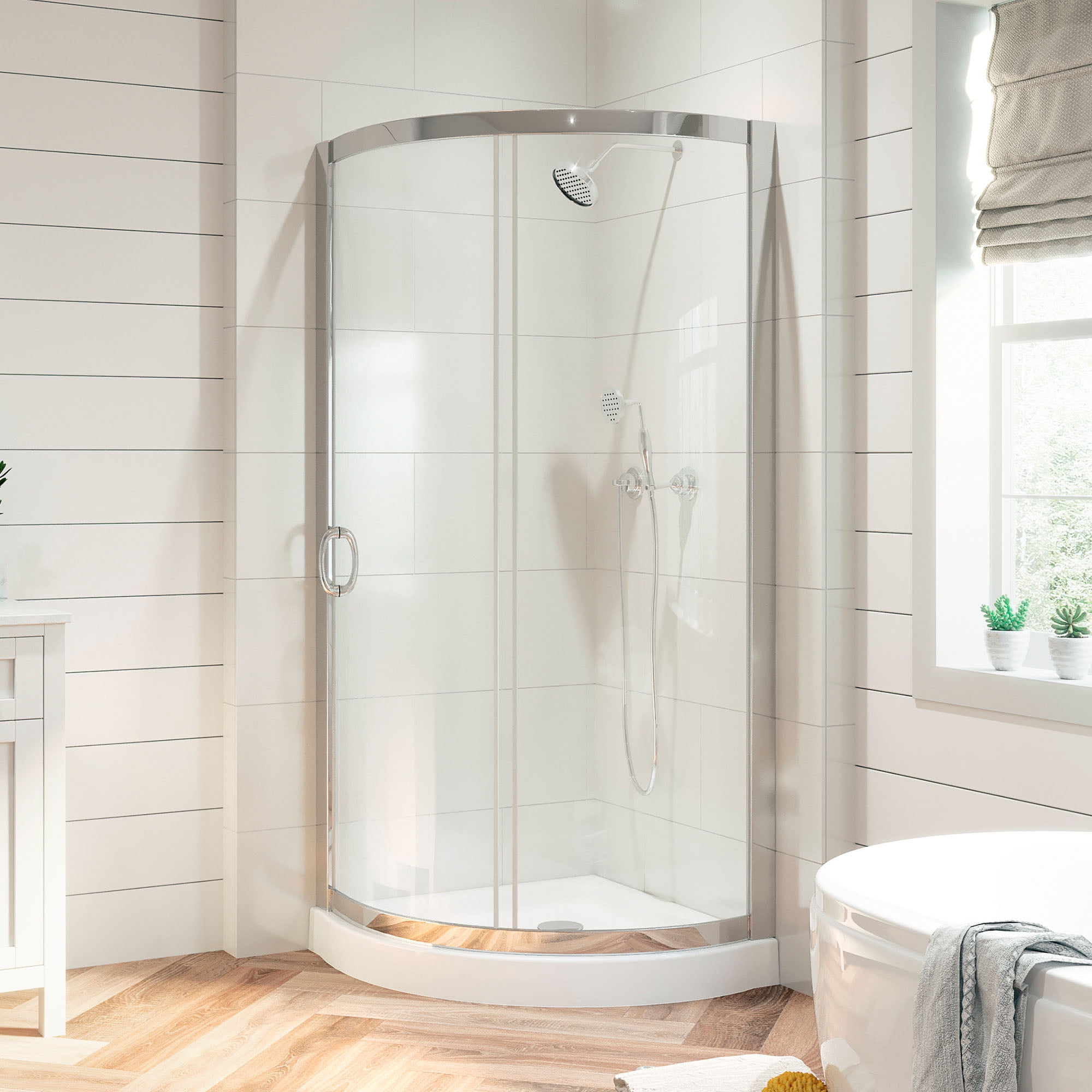 Breeze 32'' Chrome and Clear Glass Round Shower Kit