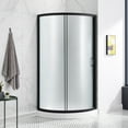 thumbnail image 1 of Ove Decors Breeze 32 in x 32 in x 77 in H Curved Corner Shower with Frosted Glass & Shower Base and Matte Black Hardware, 1 of 15