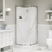 Ove Decors Breeze 34 in x 34 in x 77 in H Curved Corner Shower Kit with Clear Glass, Walls, Base and Chrome Hardware
