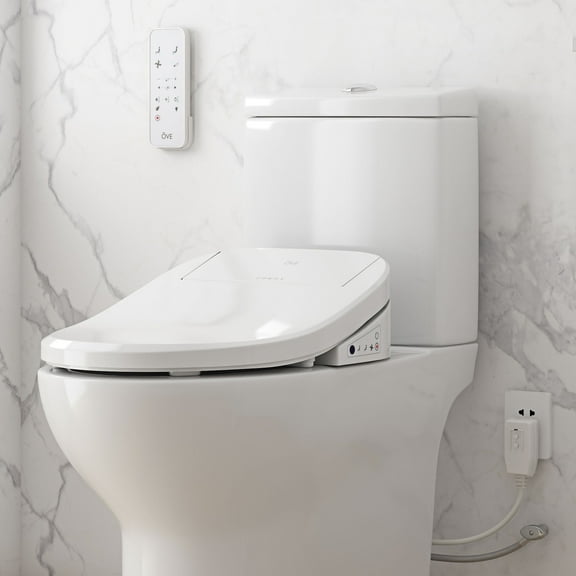 Ove Decors Calero Electric Bidet Elongated Toilet Seat, White