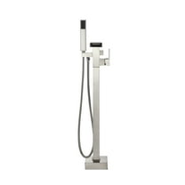 Ove Decors Infinity Single-Handle Floor-Mounted Roman Tub Faucet with Hand Shower in Brushed Nickel