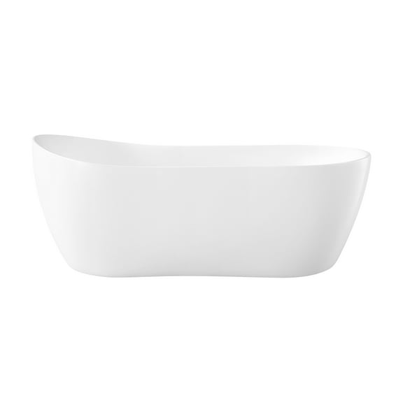 Ove Decors Isaac 58 in White Seamless Acrylic Freestanding Slipper Bathtub