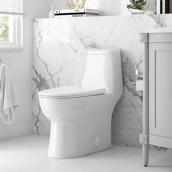 Ove Decors Jade One-Piece Elongated Toilet With Dual Flush and Soft Close Seat