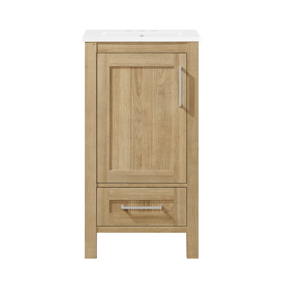 Ove Decors Kansas 18 W x 16" D Freestanding Bathroom Vanity with Sink, White Oak