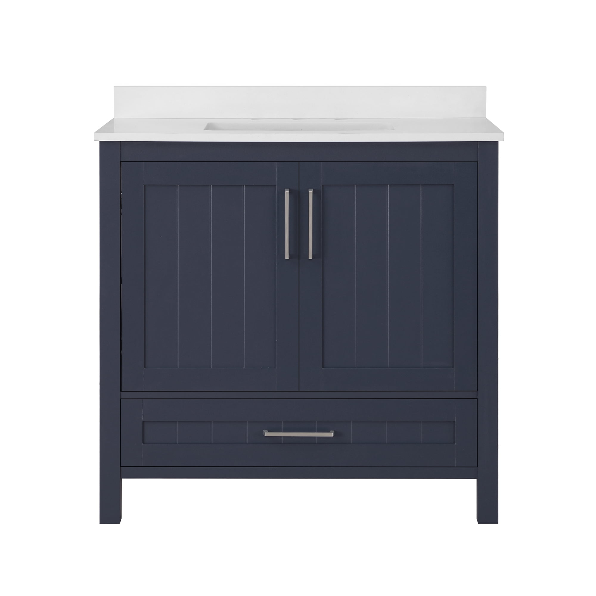 Midnight Blue 36" Freestanding Bathroom Vanity with Marble Top