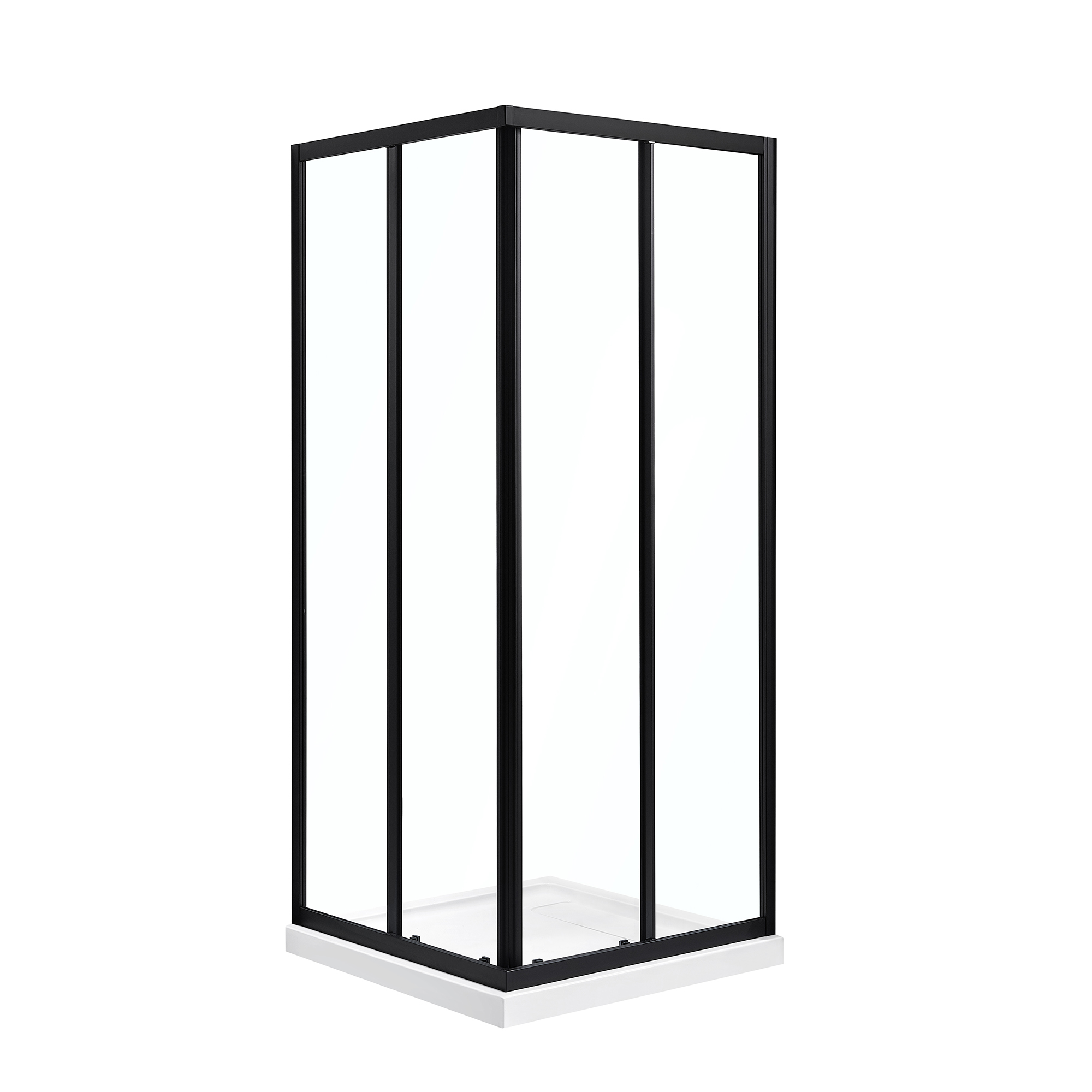 Ove Decors Marissa 36 in. Tempered Shower Glass Panels in Black Door