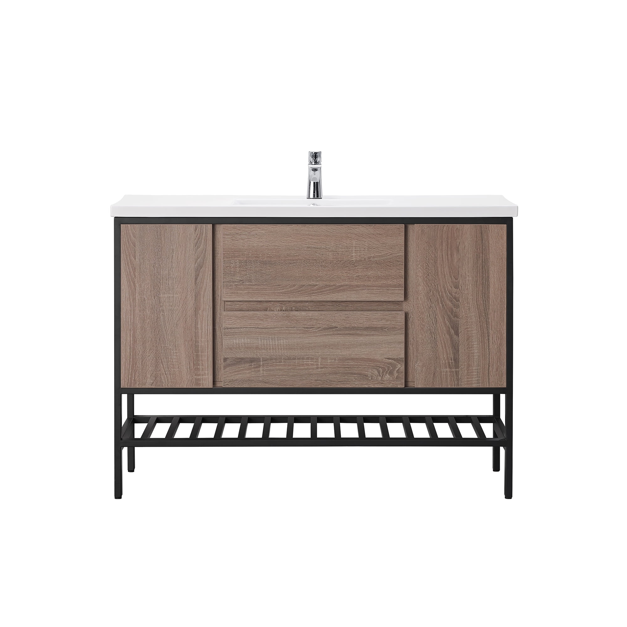 Ove Decors Memphis 48 in W x 18 in D Taupe Single Sink Bathroom Vanity