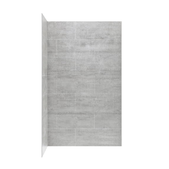Ove Decors Misty 48 in x 32 in 4-Piece Corner Shower Surround in Light Gray