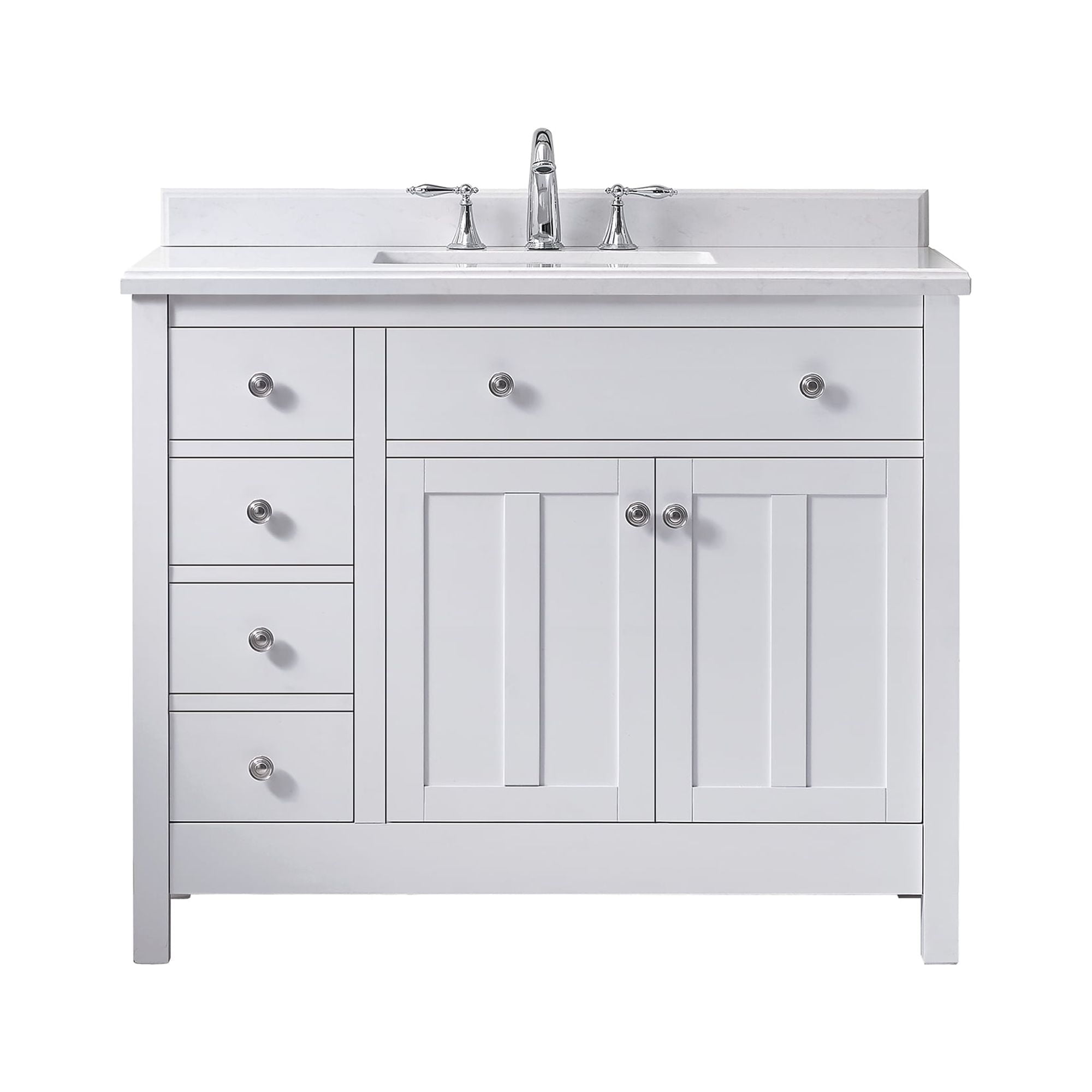 Ove Decors Newcastle 42 in W x 22 in D Pure White Bathroom Vanity with