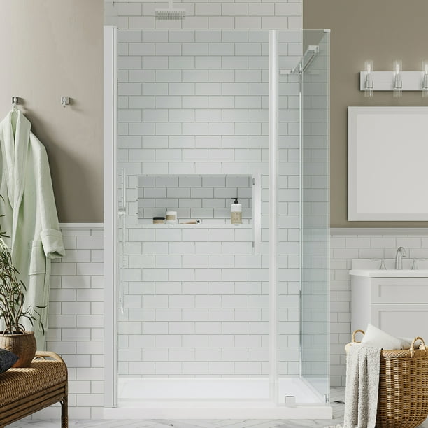 Ove Decors Pasadena 36 in. L x 32 in. W x 72 in. H Corner Shower Kit