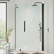 Ove Decors Pasadena 38-1/2 in. W x 72 in. H Rectangular Corner Shower Enclosure w/ Pivot Frameless Shower Door in Black w/ Shelves