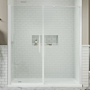 Ove Decors Pasadena 60 in. L x 34 in. W x 72 in. H Alcove Shower Kit with Pivot Frameless Shower Door in Chrome and Shower Pan