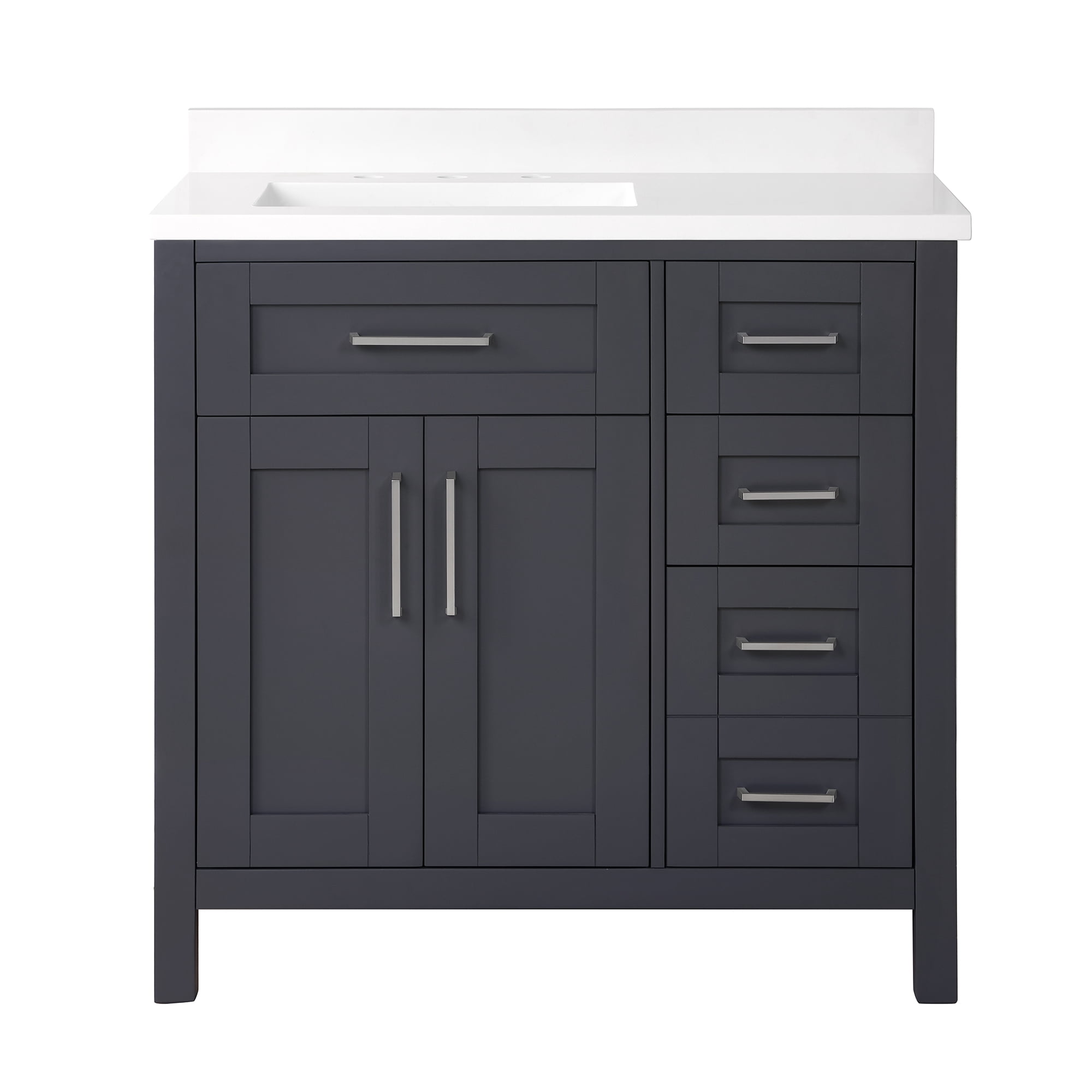 Ove Decors Tahoe 36 W x 21" D Freestanding Bathroom Vanity with Sink, Dark Charcoal