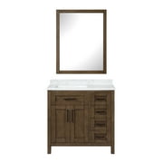 Ove Decors Tahoe 36 W x 21" D Freestanding Bathroom Vanity with Sink and Mirror, Almond Latte