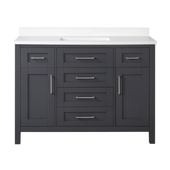 Ove Decors Tahoe 48 W x 21" D Freestanding Bathroom Vanity with Sink, Dark Charcoal