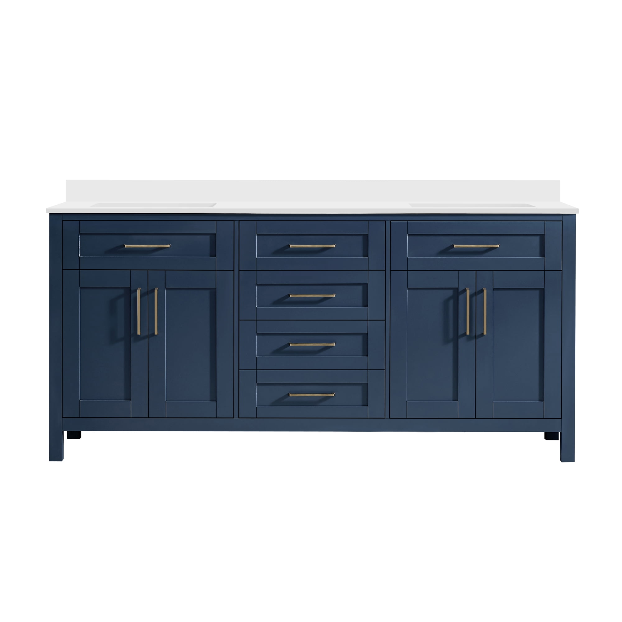 Ove Decors Tahoe 72 W x 21" D Freestanding Bathroom Vanity with Double Sink, Midnight Blue ...