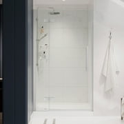 Ove Decors Tampa 38 in. L x 32 in. W x 72 in. H Alcove Shower Kit with Pivot Frameless Shower Door in Chrome and Shower Pan