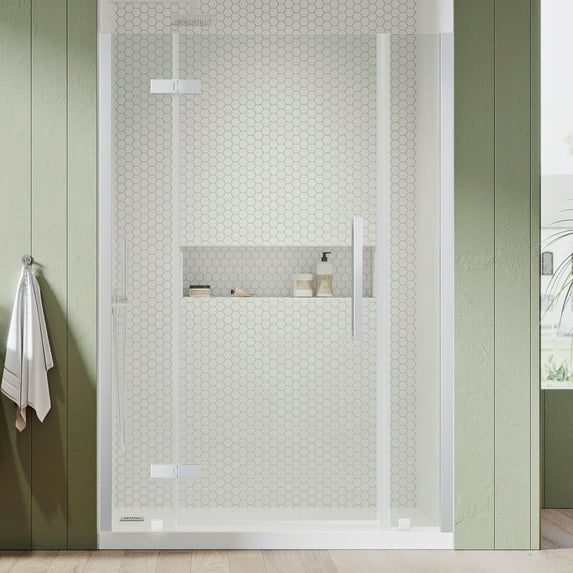 Ove Decors Tampa 44-1/16 in. W x 72 in. H Alcove Hinge Frameless Shower Door in Chrome