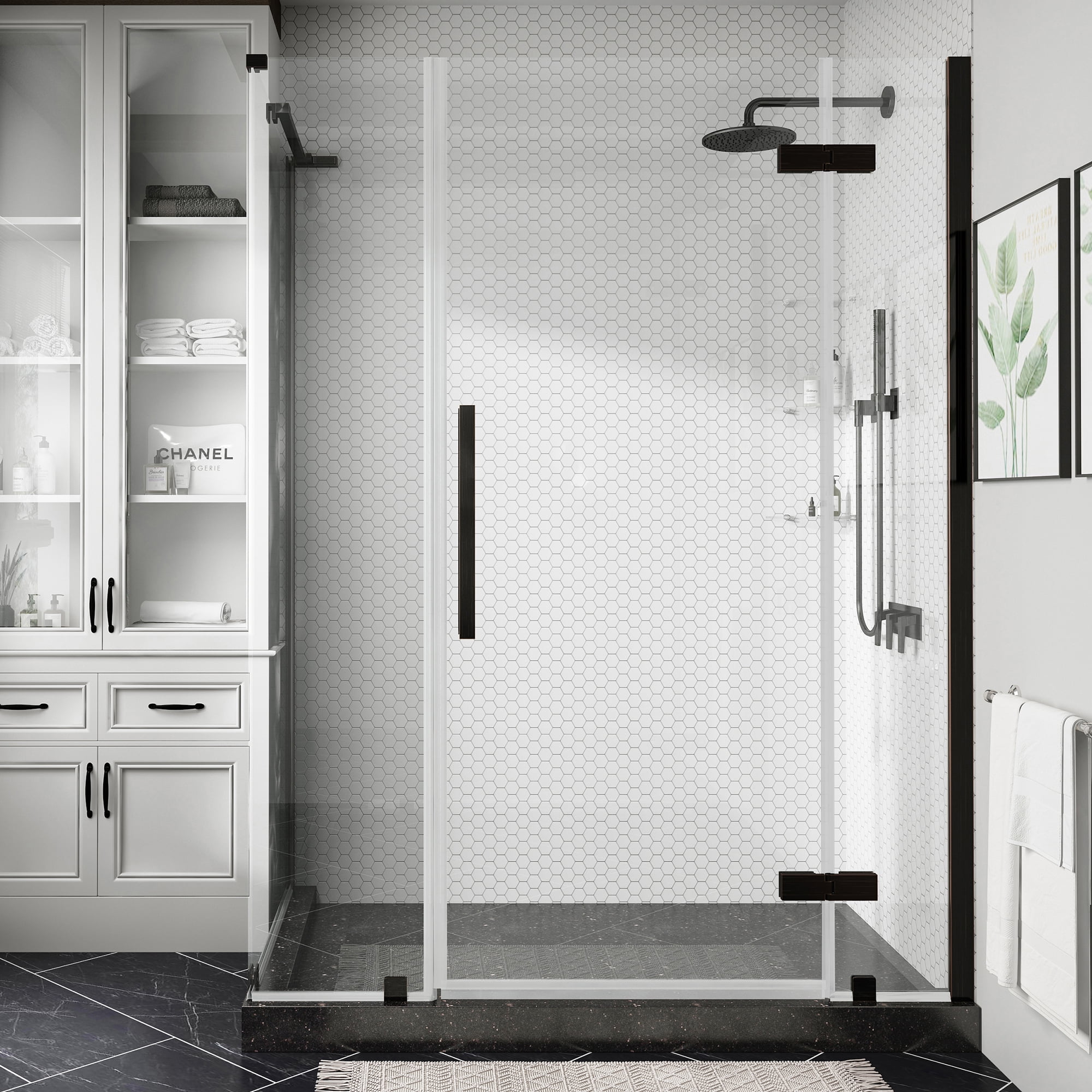 Ove Decors Tampa 5413/16 in. W x 72 in. H Pivot Frameless Corner