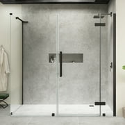 Ove Decors Tampa 72-1/16 in. W x 72 in. H Rectangular Corner Shower Enclosure with Pivot Frameless Shower Door in Black