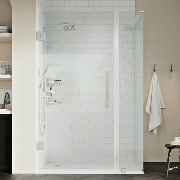 Ove Decors Tampa-Pro 31-13/16 in. W x 72 in. H Rectangular Corner Shower Enclosure with Pivot Frameless Shower Door in Nickel