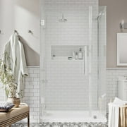 Ove Decors Tampa-Pro 32 in. L x 32 in. W x 72 in. H Corner Shower Kit with Pivot Frameless Shower Door in CHR and Shower Pan
